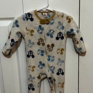 Disney 6-9m Fuzzy Mickey Footie